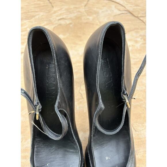 Jill Sander Black Leather Platform Round Toe Heel Sandals Size 41 - Picture 2 of 7